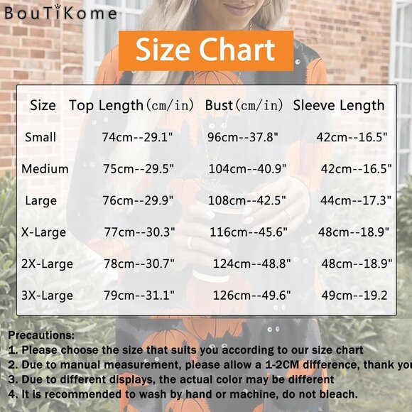 Women's Halloween Pumpkin Sweatshirt Cat Long Sleeve Crewneck Pullover Shirts - Picture 2 of 5